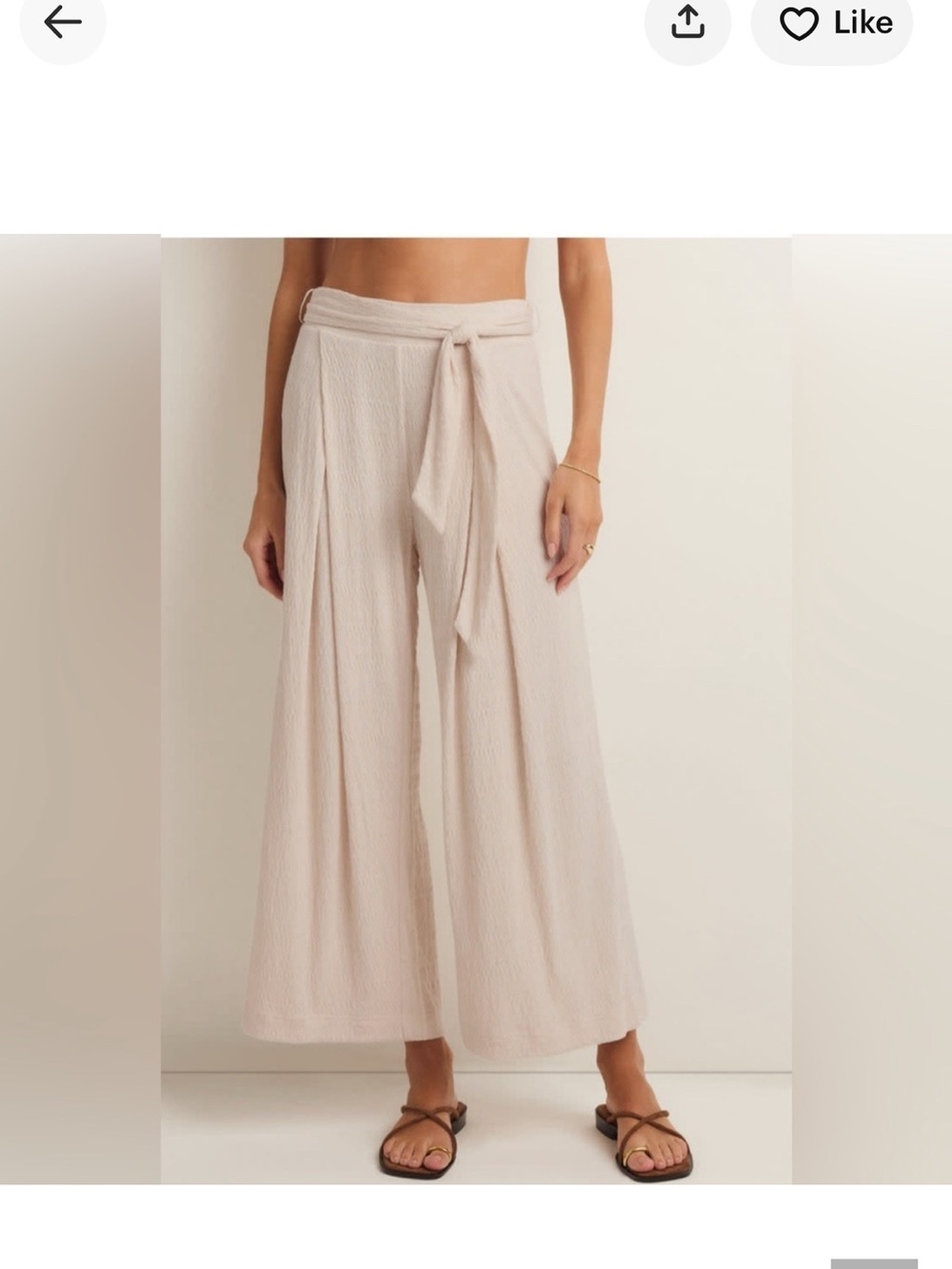 Z Supply Wide-Leg Tie Waist Knit Isla pant , small